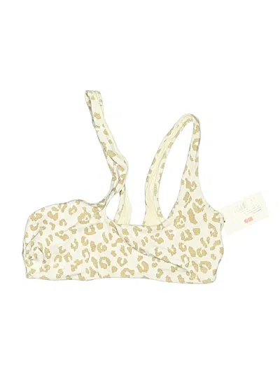 Pre-owned Solid & Striped Swimsuit Top Ivory Swimwear