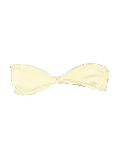 Pre-owned Solid & Striped Swimsuit Top Ivory Swimwear In White