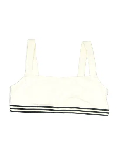 Pre-owned Solid & Striped Swimsuit Top Ivory Swimwear In White