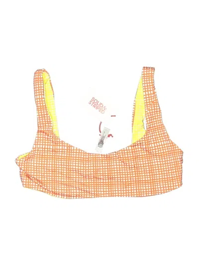 Solid & Striped Swimsuit Top Orange Checkered/gingham Pattern Swimwear