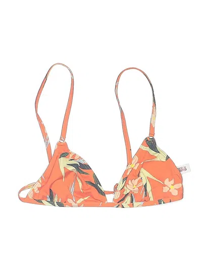 Pre-owned Solid & Striped Swimsuit Top Orange Swimwear