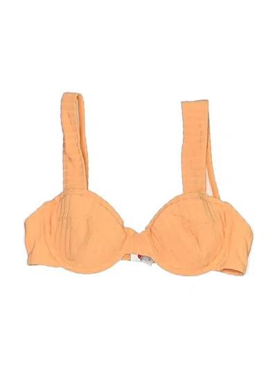 Pre-owned Solid & Striped Swimsuit Top Orange Swimwear