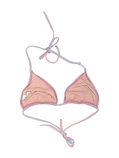 Pre-owned Solid & Striped Swimsuit Top Pink Graphic Pattern Swimwear