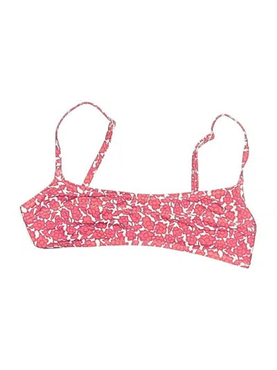 Pre-owned Solid & Striped Swimsuit Top Pink Print Pattern Swimwear