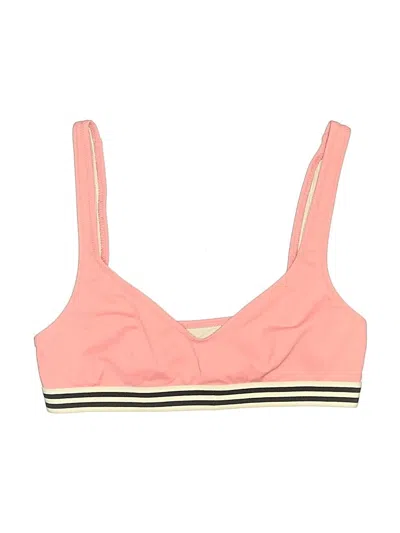 Pre-owned Solid & Striped Swimsuit Top Pink Swimwear