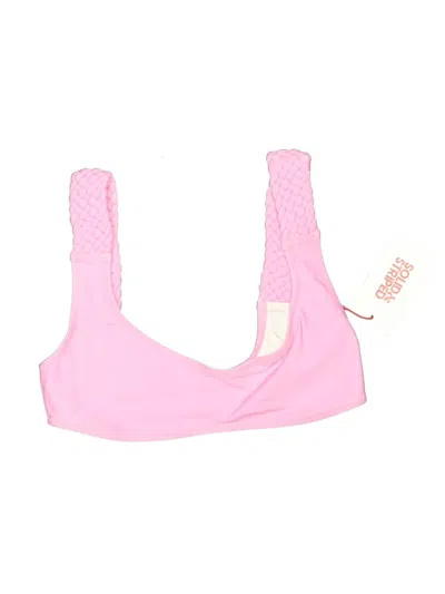 Solid & Striped Swimsuit Top Pink Swimwear