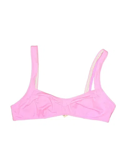 Pre-owned Solid & Striped Swimsuit Top Pink Swimwear
