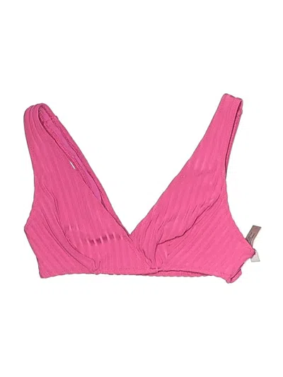 Pre-owned Solid & Striped Swimsuit Top Pink Swimwear