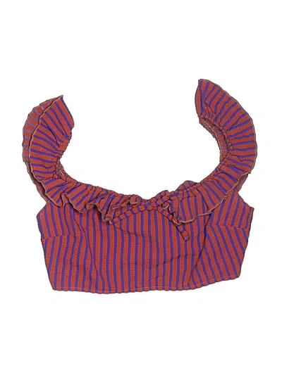 Pre-owned Solid & Striped Swimsuit Top Red Swimwear