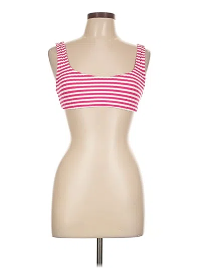 Pre-owned Solid & Striped Tank Top Pink Strapless Neckline Tops