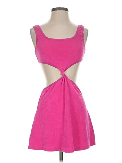 Pre-owned Solid & Striped Tank Top Pink Strapless Neckline Tops