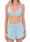 Solid & Striped Tessa Bralette In French Blue/brule Stripe In Multi