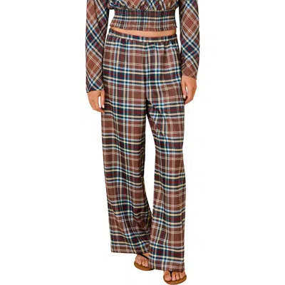 Solid & Striped The Abigail Plaid Straight Leg Pants In Brown