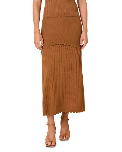 Solid & Striped The Amara Ribbed Knit Skirt In Brown