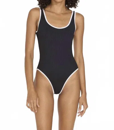 Solid & Striped The Anne Marie Ribbed Once Piece In Blackout