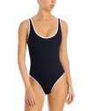 Solid & Striped The Annemarie One Piece Swimsuit In Blackout