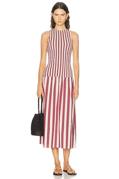 Solid & Striped The Arlin Dress In Sangria & Stone