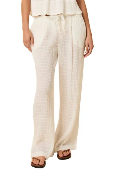 Solid & Striped The Ashling Textured Semisheer Cover-up Pants In White