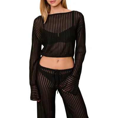 Solid & Striped The Athena Cover-up Crop Top In Black