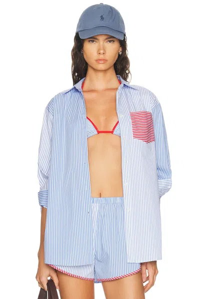 Solid & Striped The Avril Button Down Shirt In Blue