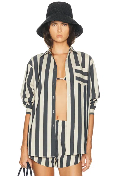Solid & Striped The Avril Button Down Shirt In Noir Khaki