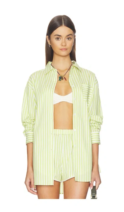 Solid & Striped The Avril Button Down Top In Green