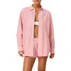 Solid & Striped The Avril Linen Blend Button-up Shirt In Pink
