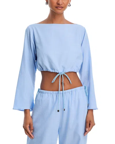 Solid & Striped The Chelley Cropped Top In Blue