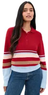 Solid & Striped The Cleo Pullover Cranberry Copenhagen Stripe In Multi