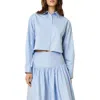 Solid & Striped The Cropped Avril Button-up Shirt In Blue