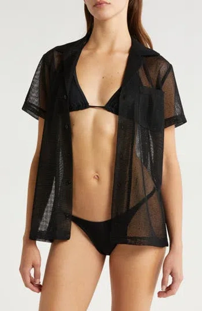 Solid & Striped The Dahlia Cover-up Top In Black