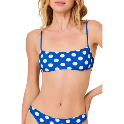 Solid & Striped The Daniela Reversible Square Neck Bikini Top In Blue