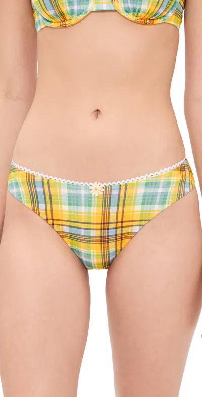 Solid & Striped The Daphne Bikini Bottoms Multi Plaid