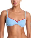 Solid & Striped The Daphne Bikini Top In Blue