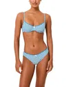 Solid & Striped The Daphne Bikini Top In Cosmic Blue Gingham In Blue