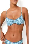 Solid & Striped The Daphne Bikini Top In Cosmic Blue Gingham In Blue
