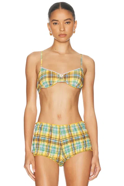 Solid & Striped The Daphne Bikini Top In Green