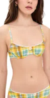 Solid & Striped The Daphne Bikini Top Multi Plaid In Multi