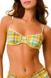 Solid & Striped The Daphne Gingham Bikini Top In Multi