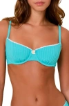 Solid & Striped The Daphne Underwire Bikini Top In Blue
