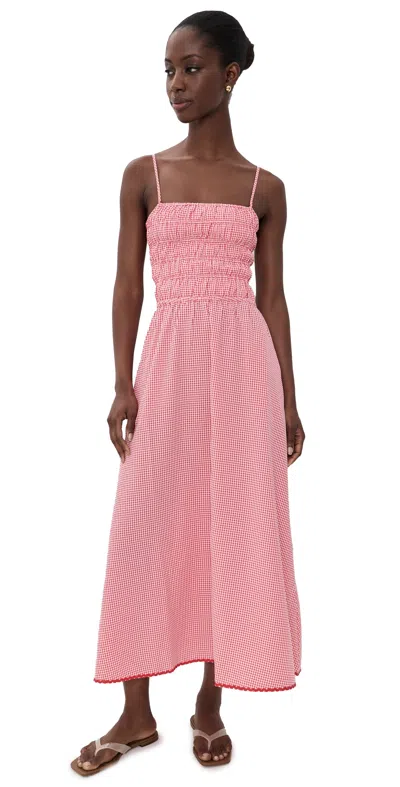 Solid & Striped The Delta Midi Dress Lipstick Red In Pink