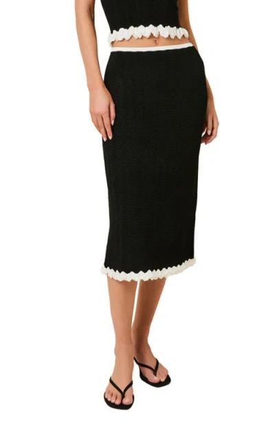 Solid & Striped The Diana Midi Sweater Skirt In Black