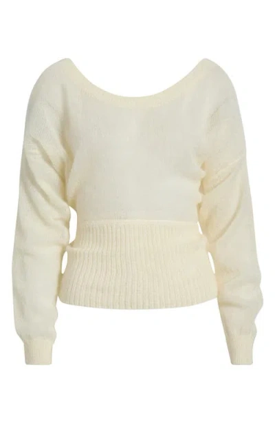 Solid & Striped The Dora Long Sleeve Knit Top In Neutral