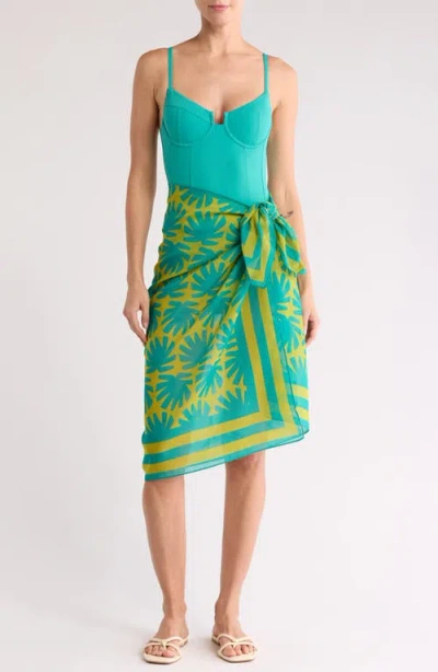 Solid & Striped The Elena Abstract Print Cotton & Silk Cover-up Pareo In Multi