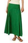 Solid & Striped The Gael Pleated Maxi Skirt In Green