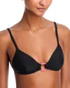 Solid & Striped The Gaia Ring Front Bikini Top In Black