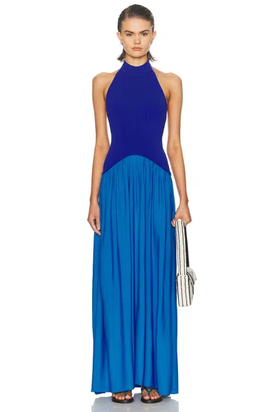 Solid & Striped The Halter Soglio Dress In Blue