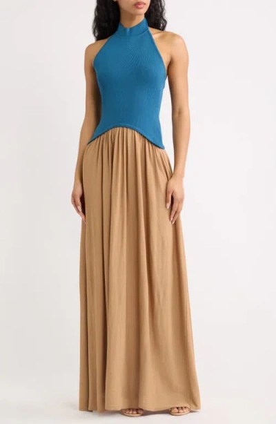 Solid & Striped The Halter Soglio Maxi Dress In Multi
