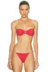 Solid & Striped The Harlow Bikini Top In Red