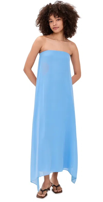 Solid & Striped The Indira Strapless Maxi Dress In Blue